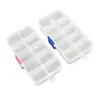 Caja de Almacenamiento Transparente de PP Desmontable de 10 Compartimentos para Joyería y Accesorios Pequeños, Caja para Strass de Uñas, Organizador de Escritorio y Caja de Almacenamiento