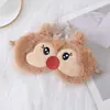 Máscara de Olho de Pelúcia Bordada com Pelo de Coelho Fofo Transfronteiriça, Máscara de Olho Bloqueadora de Luz para Dormir com Orelhas de Unicórnio, Em Estoque