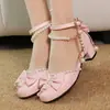 Nuevos Zapatos de Caramelo con Perlas Baotou Sandalias Huecas Zapatos Profesionales de Tacón Medio Grueso Talla 28-43 Zapatos de Comercio Exterior para Padres e Hijos