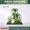 Simulación de paisaje de plantas verdes, flores artificiales, decoración de flores de simulación, decoración de ventanas de centros comerciales, diseño de escena, decoración ligera de lujo