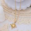 Collar sencillo de estilo europeo y americano con colgante de arroz y estrella Bamang, joyería de acero de titanio y estilo frío.