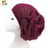 Nuevo Estilo Hiyab Sombrero de Seda Brillante con Cabeza de Flor Grande, Sombrero de Seda Dorado, Producto Más Vendido en Amazon Tjm-322