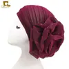Nuevo Turbante de Flor Grande de Seda Brillante Sombrero Indio Venta Caliente de Comercio Electrónico Transfronterizo Suministro Tjm-322 Estilo Étnico