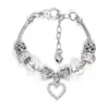 Temu explosión clásico todo-partido pulsera con cierre de langosta diy aleación amor diamante perla colgante pulsera de cuentas de cristal
