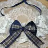 Gola falsa de renda com laço estilo coreano para pet, babador de renda, acessório xadrez para cachorro, babador para gato, cachecol para buldogue francês