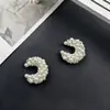 Aretes de Aro C-Shaped de Perlas DIY Accesorios de Abalorios Hechos a Mano Estilo Coreano Joyería de Lujo Ligero Paquete de Materiales Accesorios para Ropa Venta al por Mayor