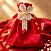 Nuevas cajas de dulces para bodas, diseño sin doblar, bolsas de regalo de alta calidad y bolsitas de satén de cristal para recuerdos de boda