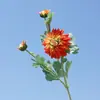 Flor Artificial Dália 3 Cabeças Dália Aveludada ao Toque Peônia Tianzhu Flor Falsa Exibição Doméstica Decoração de Casamento Flor
