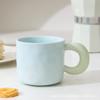 Taza de café de cerámica coreana ins fresca color caramelo macarrón con marca para pareja, para el hogar, para niños y niñas