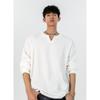 Camiseta de Textura de Manga Larga para Hombre Primavera Nueva de Alta Gama Holgada Cuello en V Suéter Apilado para Puffian Guapo Casual Camiseta Base