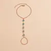 Corrente de Dedo de Metal com Contas Olhos Azuis Personalidade Moda Pulseira Transfronteiriça Europeia e Americana para Mulheres