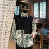Coleção de primavera e outono: nova camisa estilo pintura a tinta chinesa para homens, apresentando um design sofisticado com visual em camadas, estilo casual e mangas compridas
