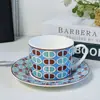 Juego de Taza y Platillo de Café Transfronterizo, Taza de Café Italiana Pequeña de Lujo Estilo Europeo, Exquisito Juego de Tazas de Cerámica Estilo Ins Regalo