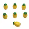 Piña de Fruta de Resina Estéreo Brillante Pintada Simulada Accesorios Pegamento de Crema Adornos para Coche DIY Imanes Decorativos para Refrigerador