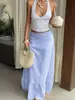 Nueva ropa europea y americana transfronteriza para mujer, falda de rayas elegante, moderna y versátil, falda larga que ciñe la cintura