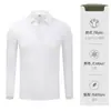 Camisa polo de manga larga para trabajo con impresión de logo personalizado, estilo fino para primavera y otoño, camisa cultural para grupo con bordado
