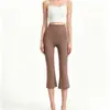 Leggings Cropped de Cintura Alta Delgados para Mujer, Ropa Exterior, Adelgazantes, Ligeramente Acampanados, Pantalones de Yoga, Versátiles, Pantalones Cigarrillo, Deportes, Fitness, Ropa Deportiva