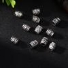 Cuentas de Cubo Recto de Plata Tibetana Patrón de Plata Retro Cuentas Accesorios con Cuentas DIY Pulsera de Juego Cuentas Dispersas