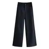 Pantalones de pierna recta, forrados de forro polar, mezcla de lana a la moda para mujer, nueva colección otoño/invierno 2026, de cintura alta, adelgazantes, casuales, versátiles, de pierna ancha