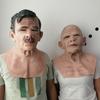 Máscara de Calvo Viejo para Halloween, Cubrecabezas para el Día de los Inocentes, Abuelo Divertido, Cara de Fantasma de Látex Aterrador