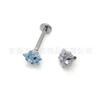 F136 titanio estrella de cinco puntas circonita arete garra de estrella circonio aleación de titanio G23 joyería para perforación del cuerpo humano clavo para cartílago de oreja
