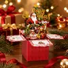 Tarjeta de felicitación transfronteriza con un toque de alta gama, Tarjeta caja pop-up 3D de Santa Claus y renos, Regalo para fiesta de Navidad