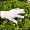 Guantes Blancos de Poliéster con Hebilla de Tres Correas para Etiqueta, Actuación, Seguridad, Conductores, Manualidades, Trabajo y Protección Laboral
