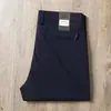 Calças masculinas de verão ultra finas de nylon de alta qualidade, cintura média, elásticas, anti-rugas, respiráveis, para negócios, não amassam, retas, slim, casuais