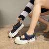 Estrela com sapatos femininos franceses Mary Jane 2024 novos Zhao Lusi com plataforma retro feia e fofa mona sapatos grandes