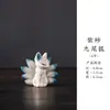 Argila Roxa Original de Yixing Feito à Mão Criativo Fofo Animal de Estimação para Chá Decoração de Casa Ornamento para Cerimônia do Chá Presente Brinquedo de Chá Que Pode Ser Usado para Criar uma Raposa de Nove Caudas
