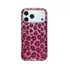 Funda de Teléfono Completa Rosa Neón con Estampado de Leopardo para Chica Popular Adecuada para 17Pro Apple 16Promax Iphone15Pro/16P