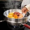 Plato Poroso de Plástico para Cocinar al Vapor, Grado Alimenticio, Resistente a Altas Temperaturas, para Cocinar al Vapor el Desayuno, Plato Redondo de Cocina al Vapor para el Hogar, Cocinar al Vapor Mariscos, Plato Drenador, Plato para Empanadillas