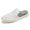 Pantuflas Casuales para Hombre, Nuevo Estilo de Verano, Malla Fina, Transpirables, Slip-On, Zapatos de Tela Perezosos, Zapatos de Moda sin Talón para Hombre