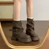 Design de Nicho Plataforma com Solado Grosso Aumento de Altura Botas Martin Femininas 2026 Outono Mais Vendidas Botas Curtas com Solado Grosso Femininas