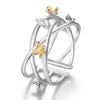 Anel pastoral osmanthus gota feminino flor entrelaçada 925 prata esterlina estilo nacional lindo anel pulseira anel