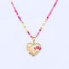 Collar Guofeng original con cuentas de perlas y piedras rosas, diseño de flor de amor, para mujer, ligero, de lujo, con cadena de clavícula de alta calidad.