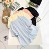 200kg irmã gorda plus size feminino verão nova casual solto bolha manga camisa camisa Joker 4155