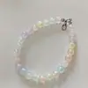 Pingente Chave de Corrente de Pérola, Pingente Boneca de Pérola de Imitação de Cristal Colorido, Corrente para Pendurar no Carro, Acessórios para Joias DIY