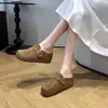 Pantufla exterior casual de terciopelo con plataforma gruesa, que aumenta la altura, para mujer, nuevo estilo otoño 2026, pantufla estilo Birkenstock