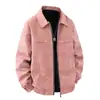 Chaqueta de cuero lisa de solapa estilo retro americano para hombre, prenda exterior holgada, moderna y sofisticada