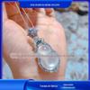 Novo Estilo Chinês Alto Gelo Calcedônia Cabaça Pingente Novo Estilo Chinês Estilo Nacional Banhado a Prata Incrustado Ágata Fu Lu Shou Pingente Colar
