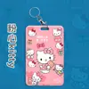 Porta-Cartão de Estudante Fofo de Desenho Animado com Cordão Retrátil Porta-Cartão de Campus Porta-Crachá de Trabalho Capa Protetora para Cartão de Refeição de Metrô/Ônibus