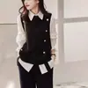 Colete de Tricô Fashion Casual 2026 Primavera e Outono Tendência Estilo Celebridade da Internet Emagrecedor e Rejuvenescedor Colete de Tricô Top