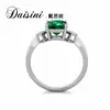 Anillo de plata de ley S925 Daisini Anillo de cultivo de gema esmeralda de lujo de alta gama de nicho para mujer anillo de moda
