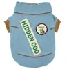 Ropa de Dos Patas para Perro Mascota Otoño e Invierno Engrosada Cálida Ropa para Mascotas Bichón Teddy 26 Chaqueta de Algodón de Dos Patas de Mezclilla