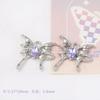 Série Roxa Pingente Cruz Amor Borboleta Cravejado de Diamantes Colar de Contas DIY Pulseira Material de Joalheria Acessórios