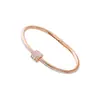 Pulsera de Acero de Titanio Redonda de Jade Espiral Tridimensional Nueva Europea y Americana Set de Arcilla con Diamantes al por Mayor Creativo de Nicho para Mujer
