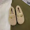 Zapatos de Piel para Mujer para Uso en Exteriores, Nuevo Estilo Invierno 2026, Zapatos de Mujer sin Cordones, Zapatos Cálidos de Algodón con Forro de Felpa, Mocasines de Moda