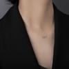 Collar ovalado de plata de ley S925 con microincrustaciones de circonita, deslizante en el centro, al por mayor, tendencia en joyería de moda para mujer, Europa y Estados Unidos, transfronterizo