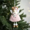 Novo Pingente de Menina Anjo Estilo Estrela Azul de Cinco Pontas Boneca Enfeite de Natal Enfeite de Árvore de Natal Transfronteiriço